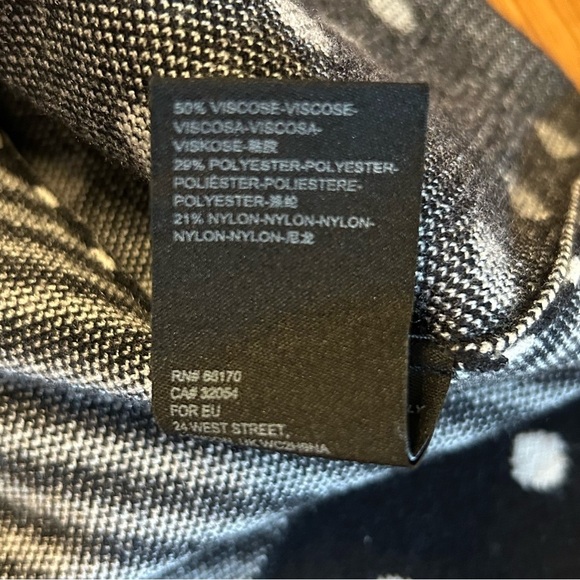 Anthropolgie Ivanna Mock Neck Polka Dots & Stripe Sweater Women’s XS Black White - Picture 7 of 7